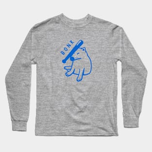 Shiba Inu doge. Design for the bonk meme lovers in blue ink Long Sleeve T-Shirt